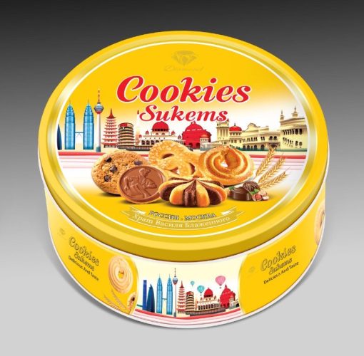 Bánh Cookies Sukems Hộp Thiếc (1 Thùng 36 Hộp)