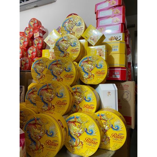 Bánh Quy Hỗn Hợp Ritaz Gold Biscuits Assorted Rồng Hộp Thiếc 120g Nhập Khẩu Malaysia Mẫu Mới Nhất