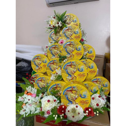Bánh Quy Hỗn Hợp Ritaz Gold Biscuits Assorted Rồng Hộp Thiếc 120g Nhập Khẩu Malaysia Mẫu Mới Nhất