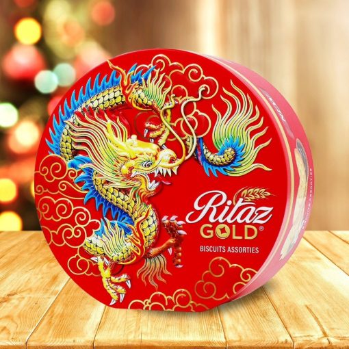 Bánh Quy Hỗn Hợp Ritaz Gold Biscuits Assorted Rồng Hộp Thiếc 120g Nhập Khẩu Malaysia Mẫu Mới Nhất