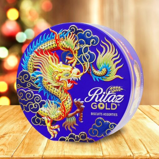 Bánh Quy Hỗn Hợp Ritaz Gold Biscuits Assorted Rồng Hộp Thiếc 120g Nhập Khẩu Malaysia Mẫu Mới Nhất