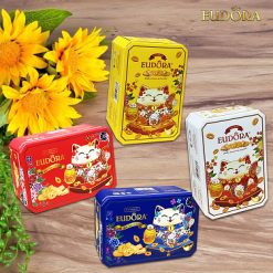Bánh EUDORA Mèo Thần Tài Hộp Giấy 110g (Thùng 24 Hộp)