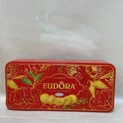 Bánh Eudora Hộp Thiếc Chữ Nhật Hoa 140g - Indonesia