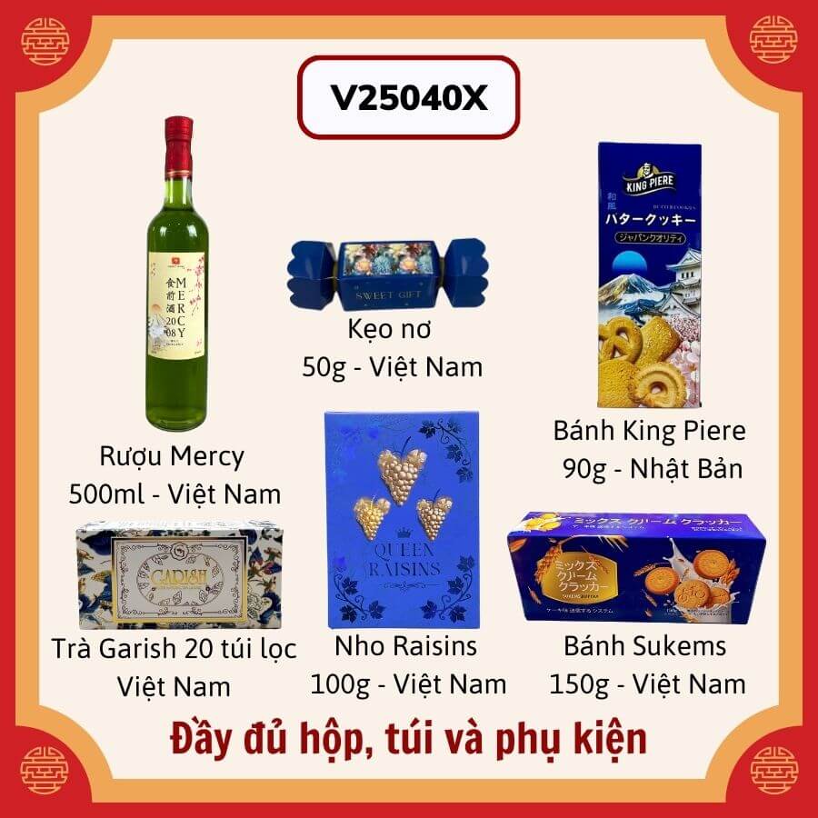 Giỏ Quà Tết V25040X Giỏ Quà Tết V25040X