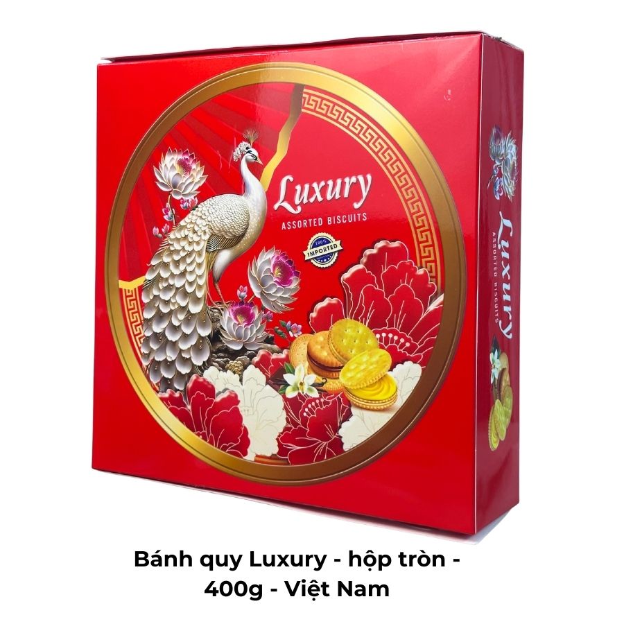 Bánh quy Luxury - hộp tròn - 400g - Việt Nam