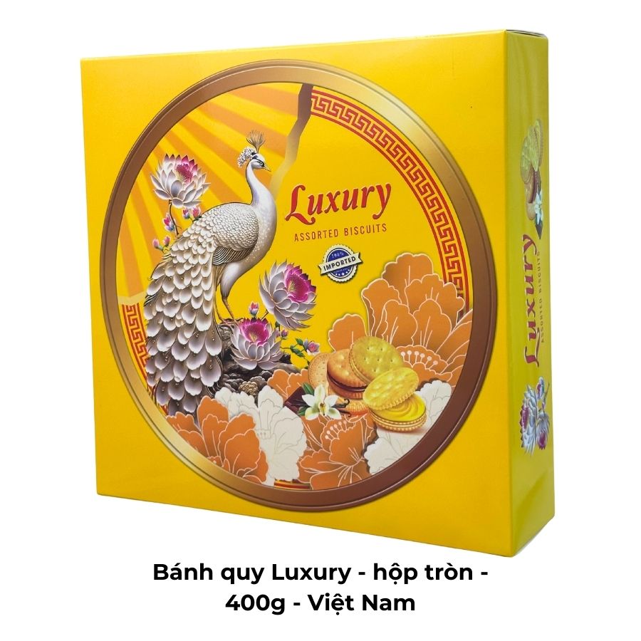 Bánh quy Luxury - hộp tròn - 400g - Việt Nam