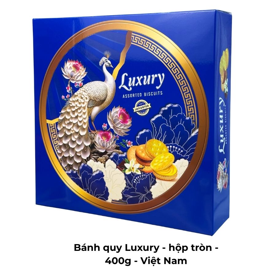 Bánh quy Luxury - hộp tròn - 400g - Việt Nam
