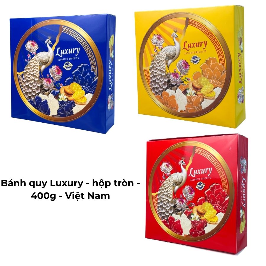 Bánh quy Luxury - hộp tròn - 400g - Việt Nam